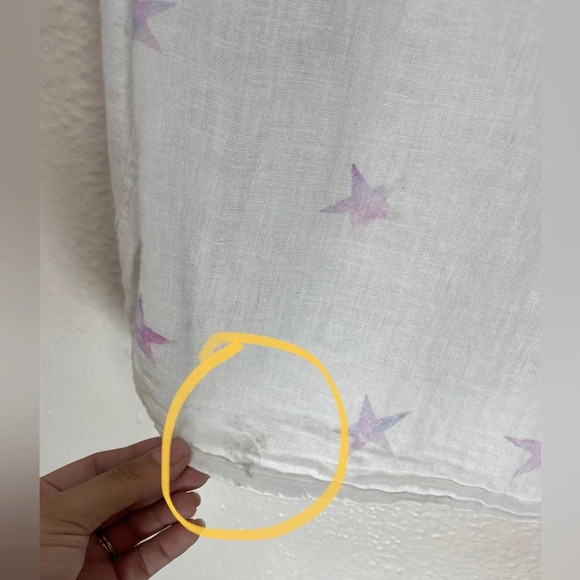 Rails Charli Tie Dye Stars Button Front Shirt Linen Blend White Women’s Small - Picture 14 of 16